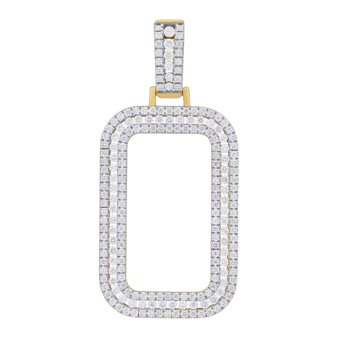 18K Yellow Gold 1.17 tcw Natural Diamond Pendant: Gold Type: 18K Yellow Gold Approximate Total Gold Weight (gm): 8.87 Natural Diamond Shape(s): Round Total Natural Diamond Weight: 1.17 carat No. of Natural Diamonds: 207 Color of Natural Dia