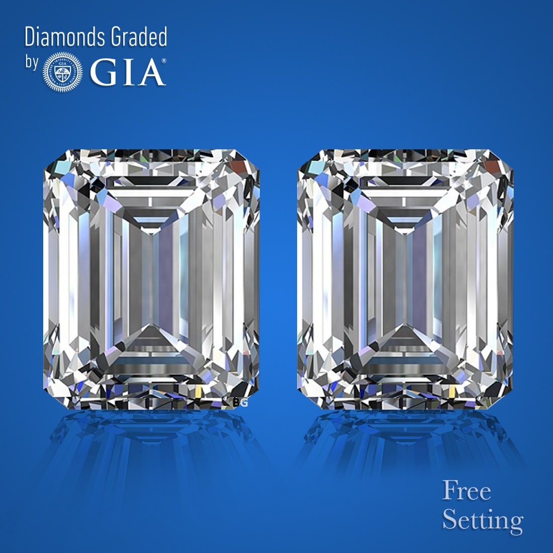 6.03 ct Emerald cut GIA Graded Natural Diamond Pair: 1) Click here to view HD 360 Spinning Image