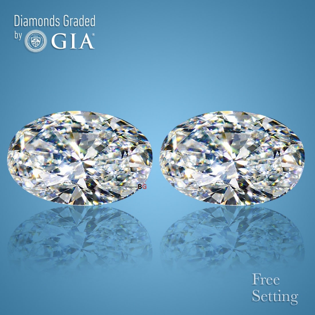 4.02 ct Oval cut GIA Graded Natural Diamond Pair: 1) Click here to view HD 360 Spinning Image