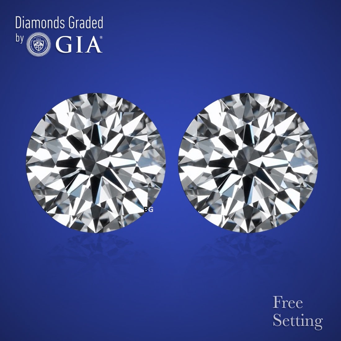 6.58 ct Round cut GIA Graded Natural Diamond Pair: 1) Click here to view HD 360 Spinning Image