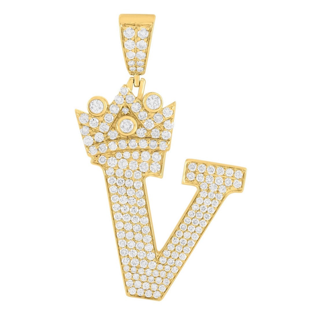 14K Yellow Gold 2.05 tcw Natural Diamond Pendant: Gold Type: 14K Yellow Gold Approximate Total Gold Weight (gm): 8.05 Natural Diamond Shape(s): Round Total Natural Diamond Weight: 2.05 carat No. of Natural Diamonds: 171 Color of Natural Dia