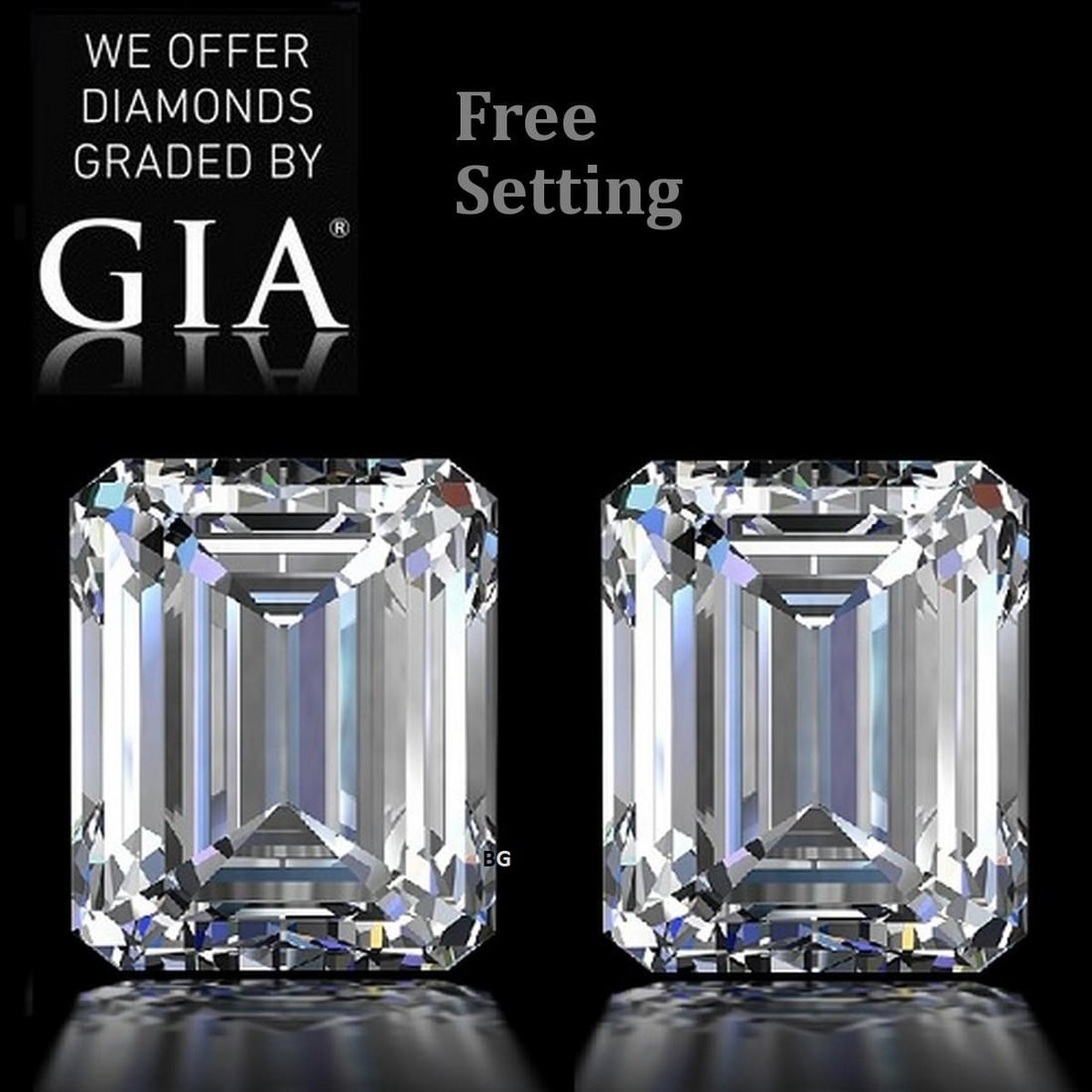 5.02 ct Emerald cut GIA Graded Natural Diamond Pair: 1) Click here to view HD 360 Spinning Image
