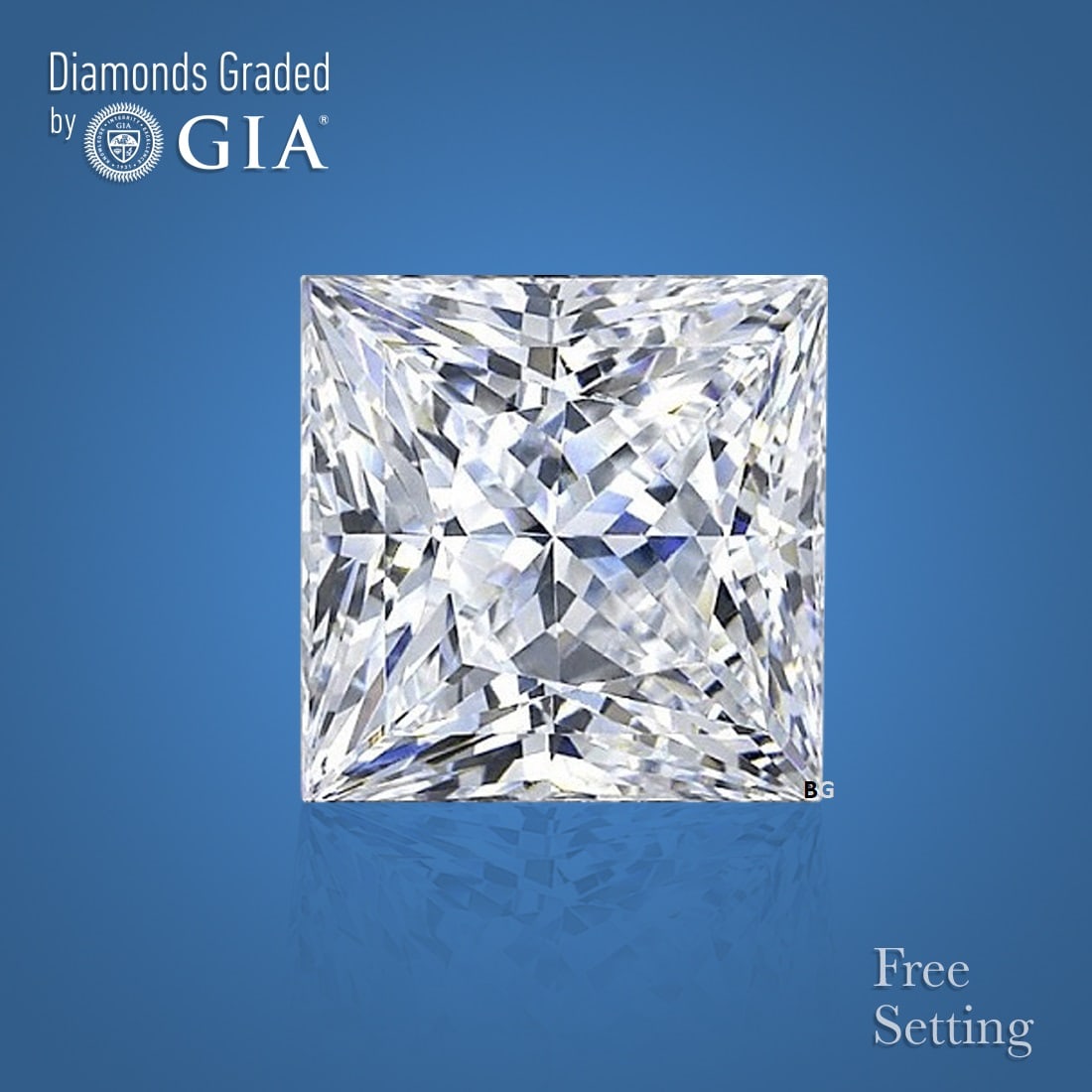 2.51 ct, Color F/VS1, Princess cut GIA Natural Diamond: Click here to view HD 360 Spinning Image GIA G