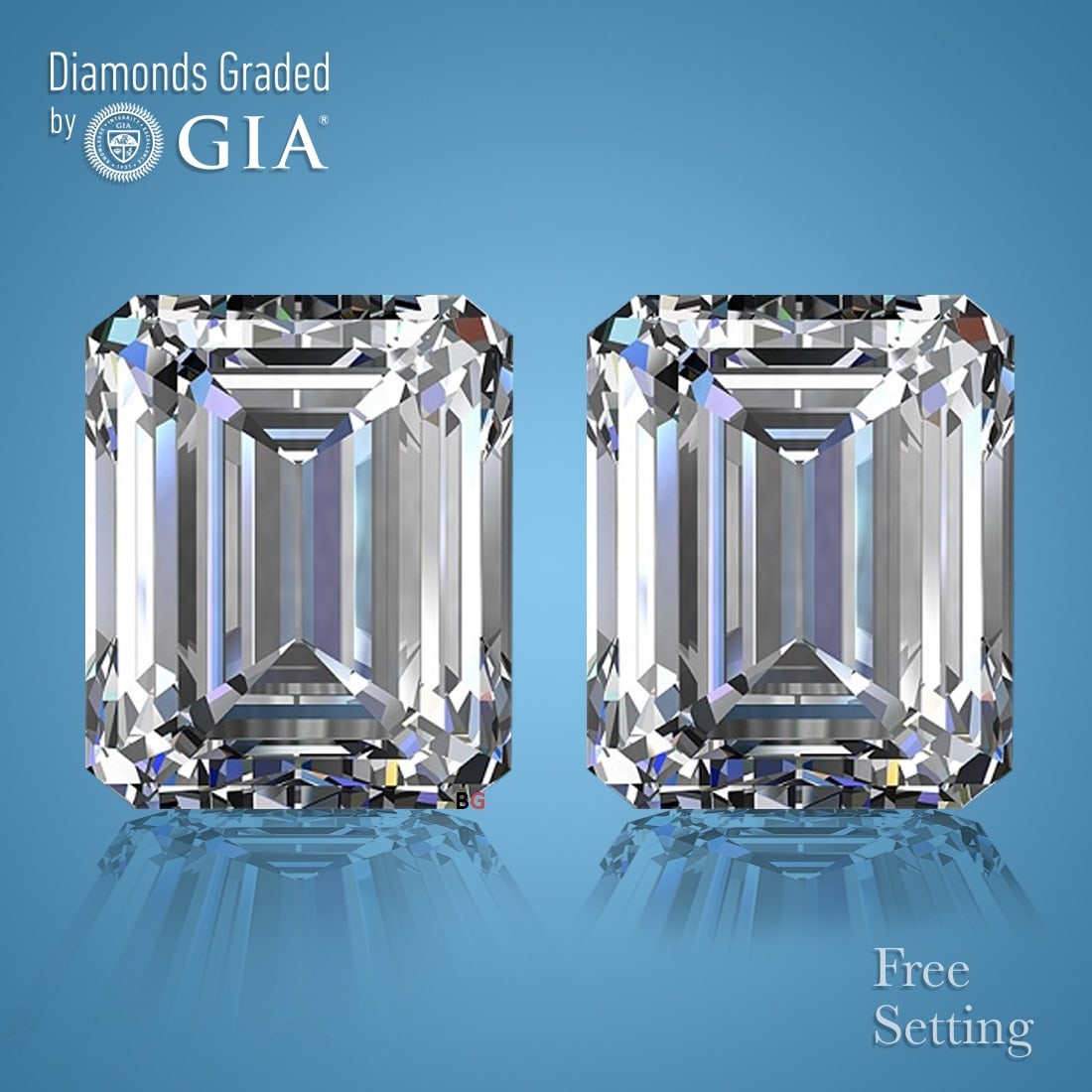 4.02 ct Emerald cut GIA Graded Natural Diamond Pair: 1) Click here to view HD 360 Spinning Image