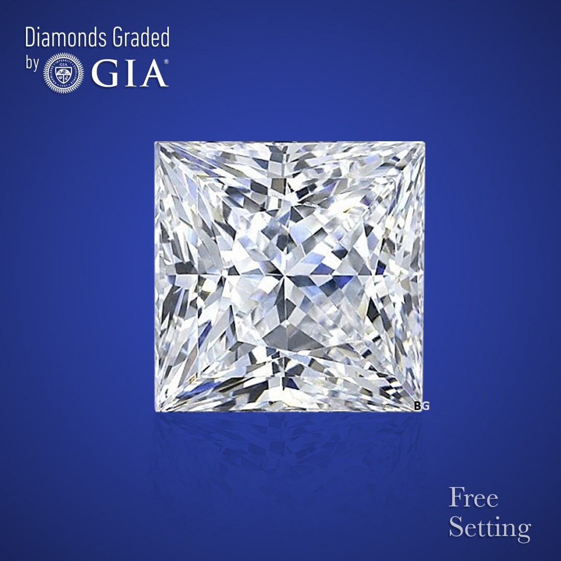 2.01 ct, Color E/VS1, Princess cut GIA Natural Diamond: Click here to view HD 360 Spinning Image GIA G