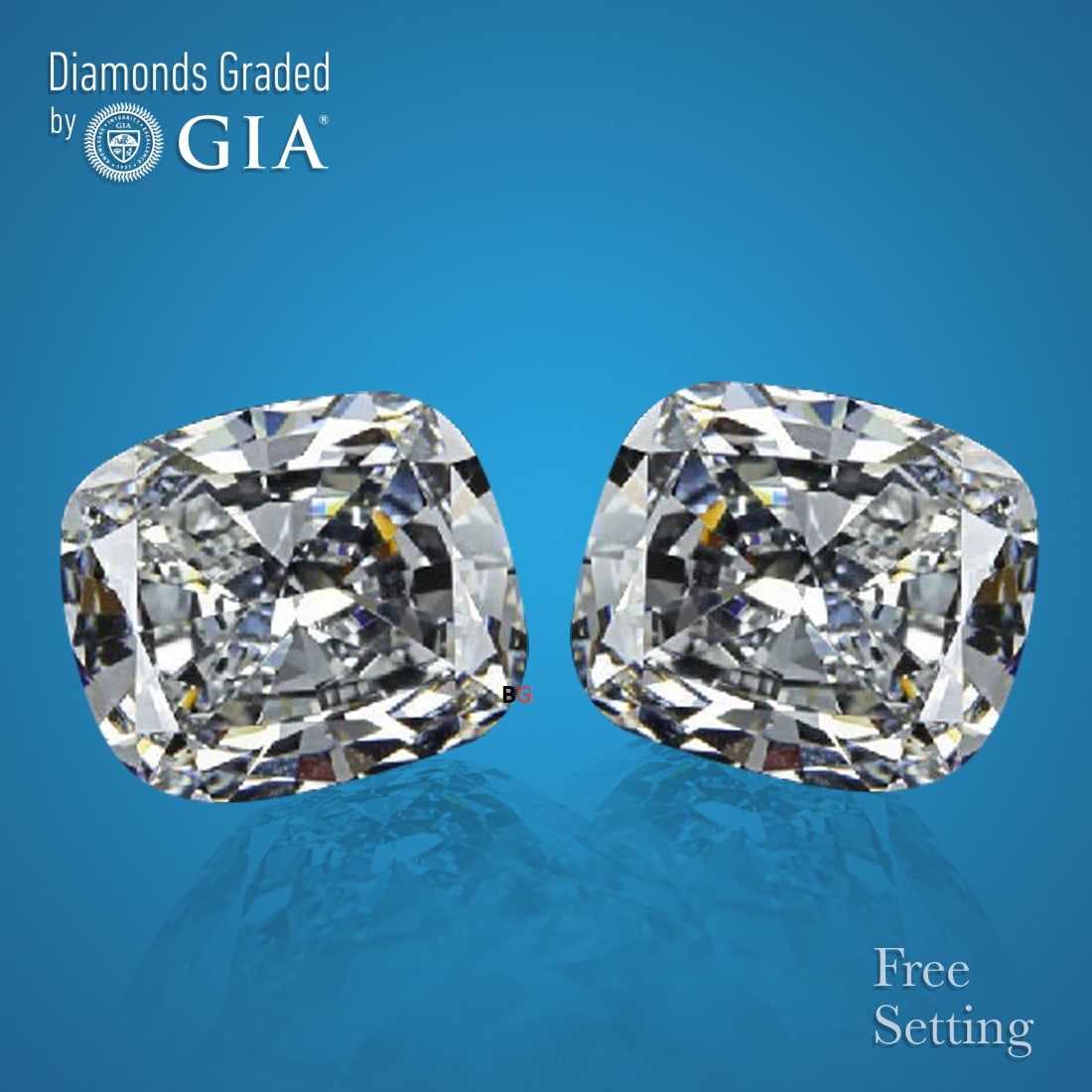 4.02 ct Cushion cut GIA Graded Natural Diamond Pair: 1) Click here to view HD 360 Spinning Image