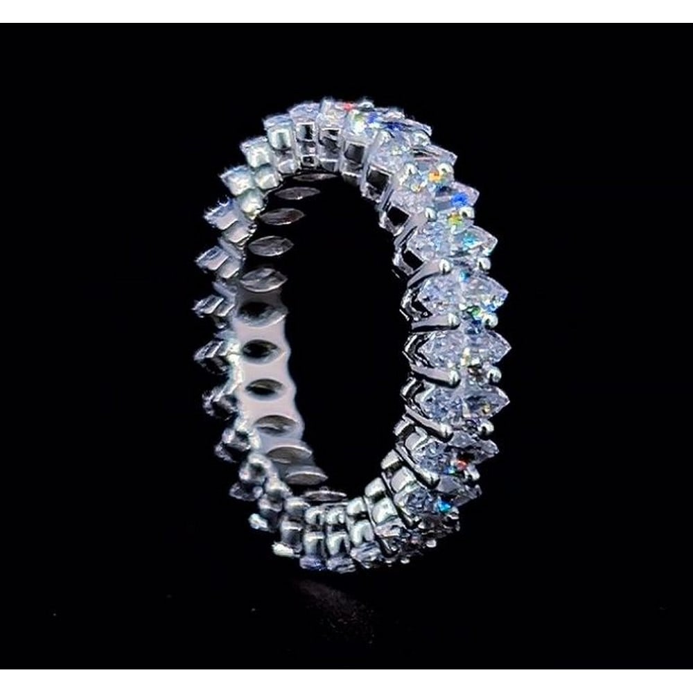 14k White Gold 7.80 ct Marquise Cut Diamond Eternity Band: All Diamond are GIA graded and come with GIA certificates for each Diamond Gold Content: 14k White Gold Diamond cut Shape: Marquise Diamond size and carat range: 0.50-0.53 Clarity Range: VS