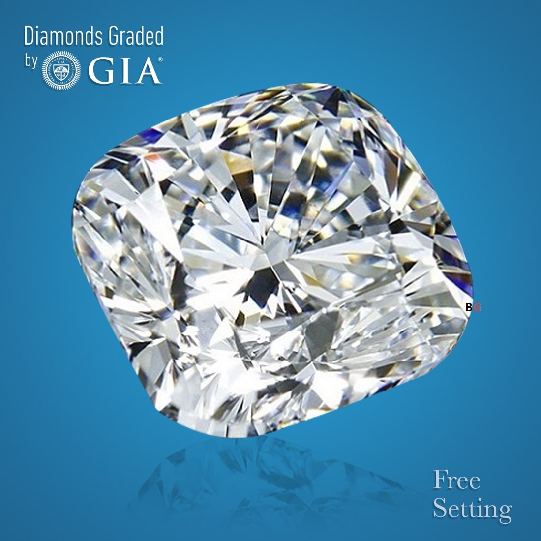 2.01 ct, Color H/VVS2, Cushion cut GIA Natural Diamond: Click here to view HD 360 Spinning Image GIA G