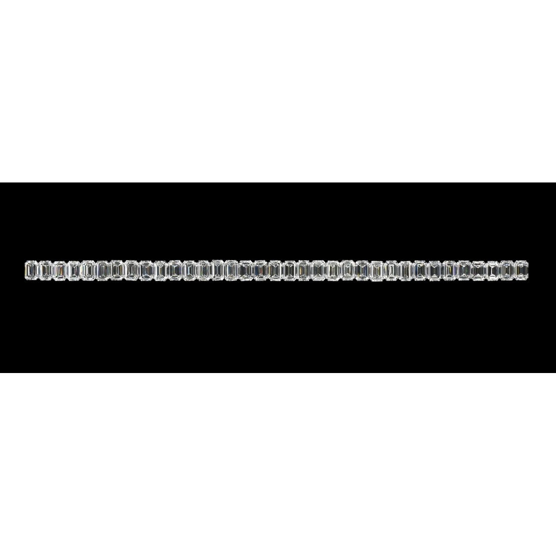 25.99 ct Emerald Cut Diamond Tennis Bracelet Layout Set: COMPLIMENTARY SETTING All Diamond Layouts are GIA graded and come with GIA certificates for each Diamond Diamond cut Shape: Emerald Diamond size and carat range: 0.70-0.81 Clarity Range: VS1-VS