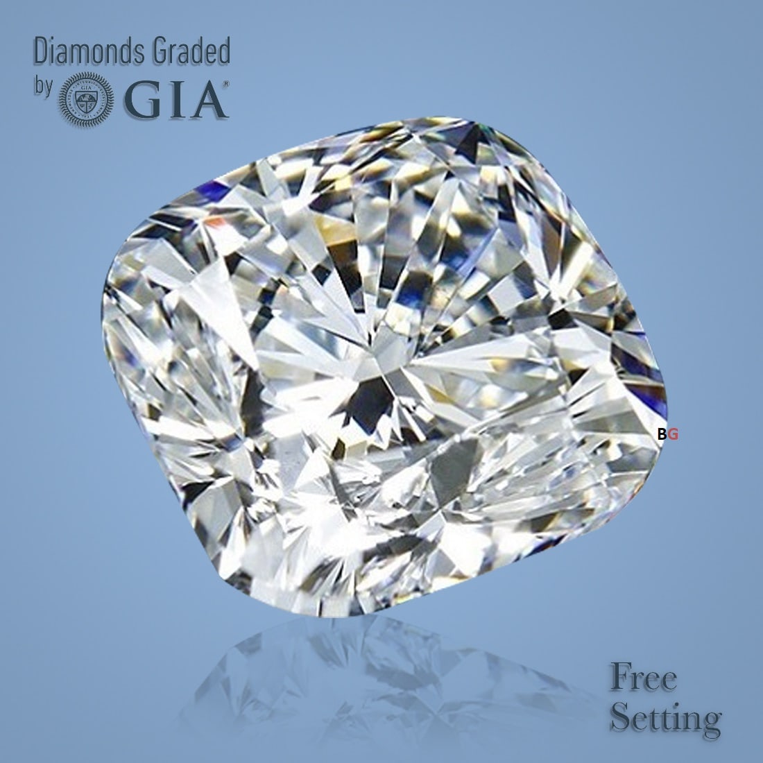 2.22 ct, Color F/VS1, Cushion cut GIA Natural Diamond: Click here to view HD 360 Spinning Image GIA G