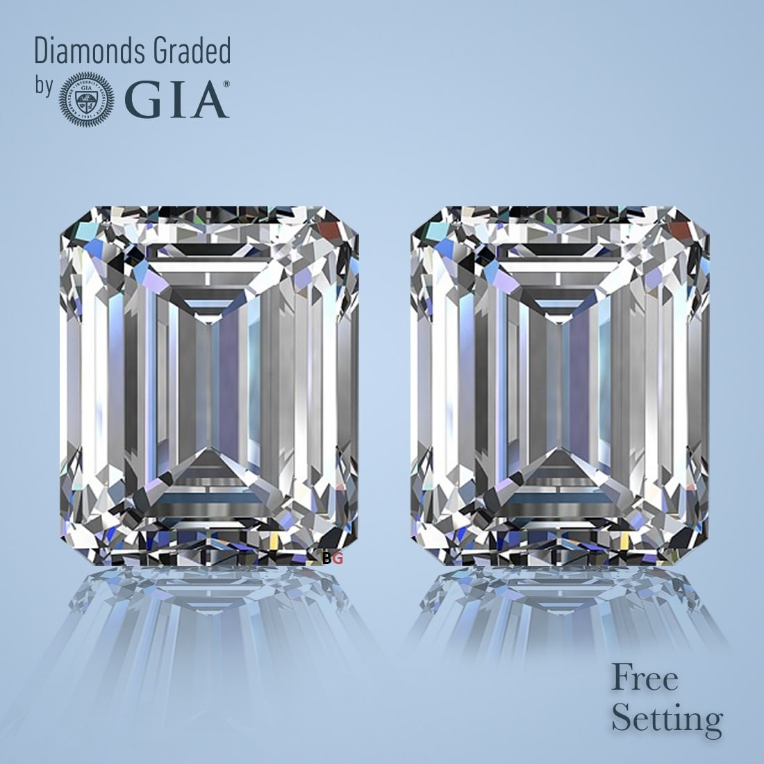 4.00 ct Emerald cut GIA Graded Natural Diamond Pair: 1) Click here to view HD 360 Spinning Image