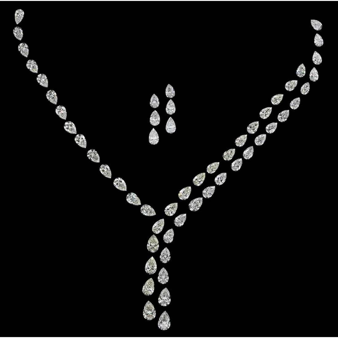 56.54 ct Pear Cut Diamond Necklace Layout Set (1 of 5)