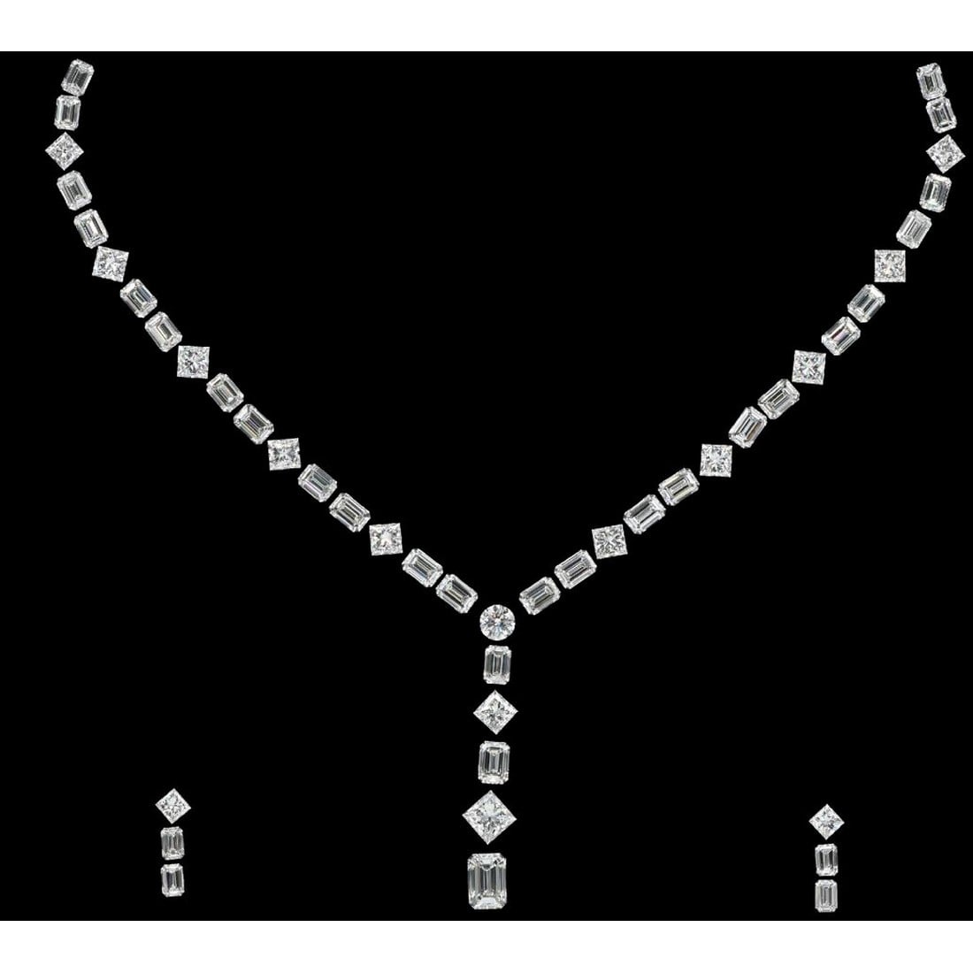 45.41 ct Round, Princess & Emerald Cut Diamond Necklace Layout Set (1 of 5)