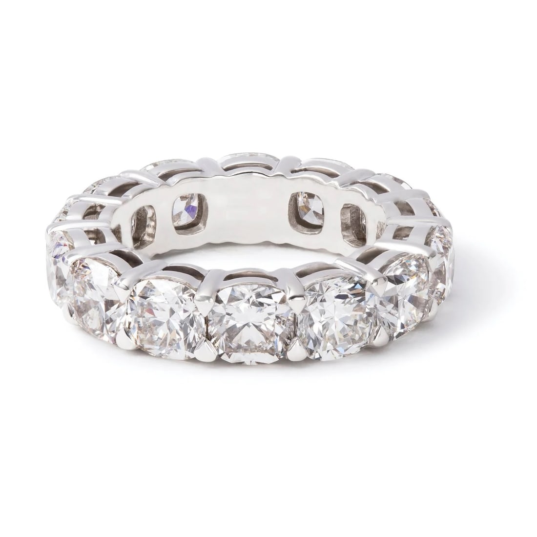 14k White Gold 7.40 ct Cushion Cut Diamond Eternity Band (1 of 5)
