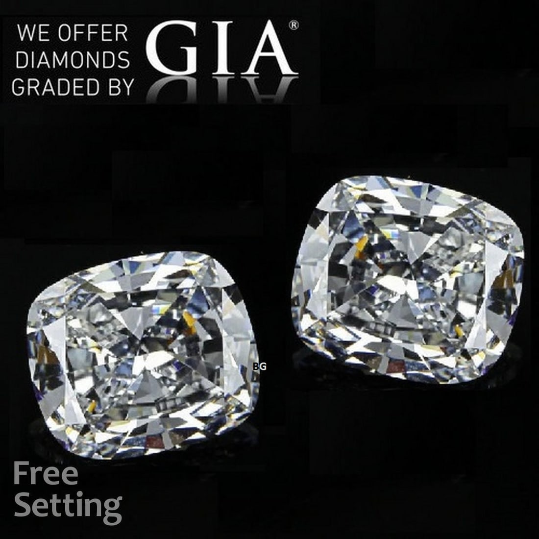 5.02 ct Cushion cut GIA Graded Natural Diamond Pair (1 of 9)