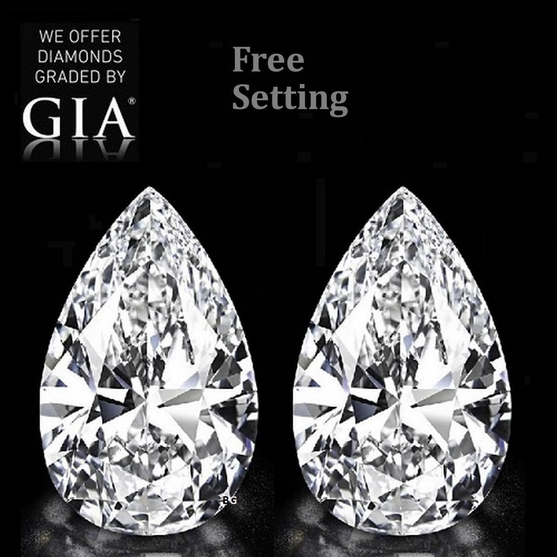 4.03 ct Pear cut GIA Graded Natural Diamond Pair: 1) Click here to view HD 360 Spinning Image