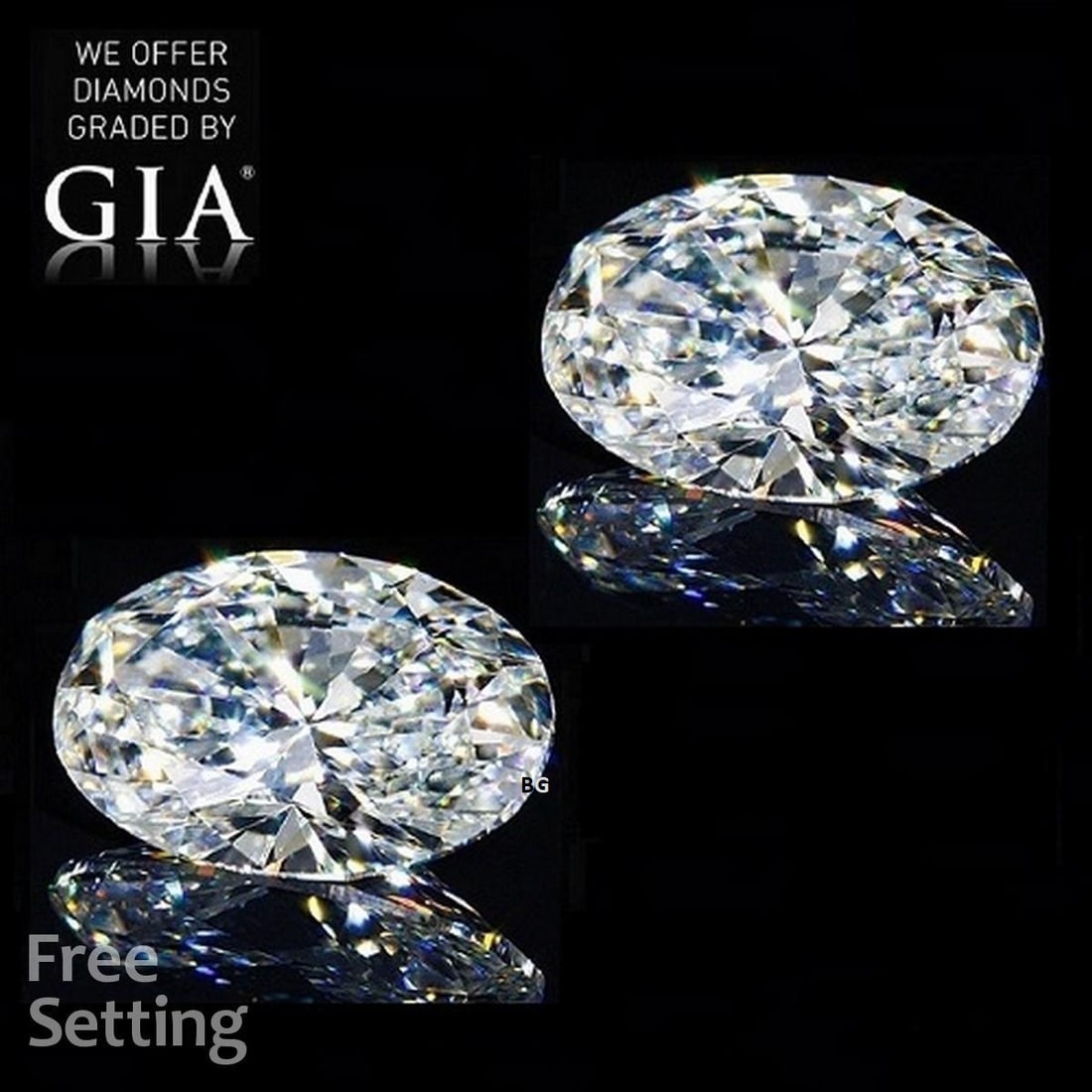 4.00 ct Oval cut GIA Graded Natural Diamond Pair (1 of 9)