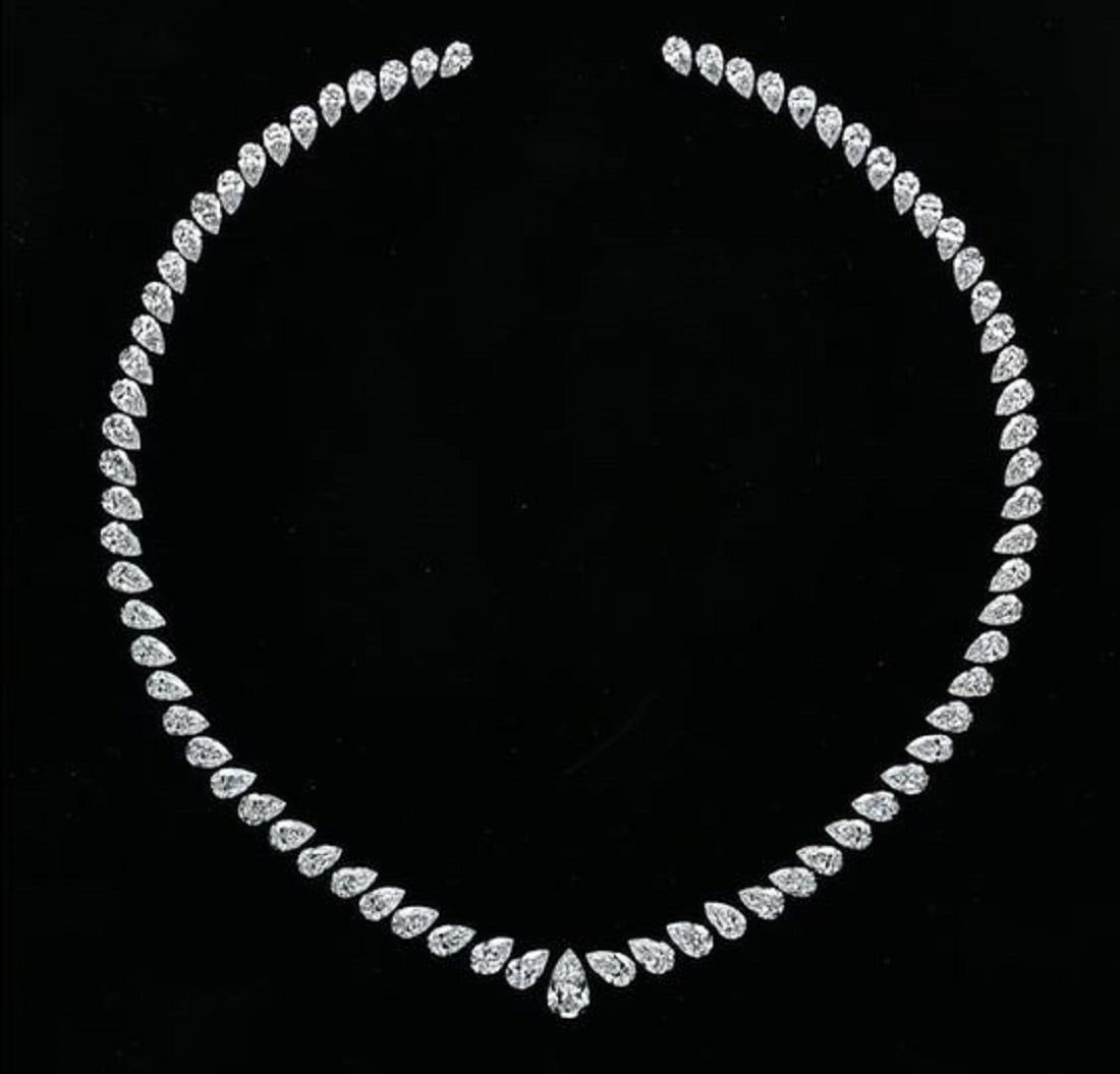 27.95 ct Pear Cut Diamond Necklace Layout Set (1 of 5)