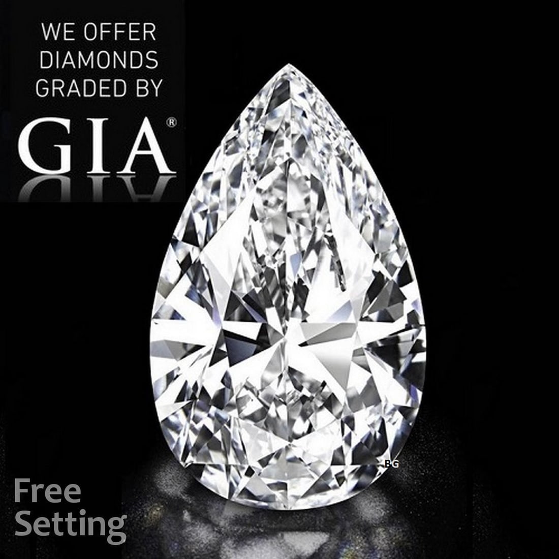 3.06 ct, Color D/VVS2, Pear cut GIA Natural Diamond: Click here to view HD 360 Spinning Image GIA G
