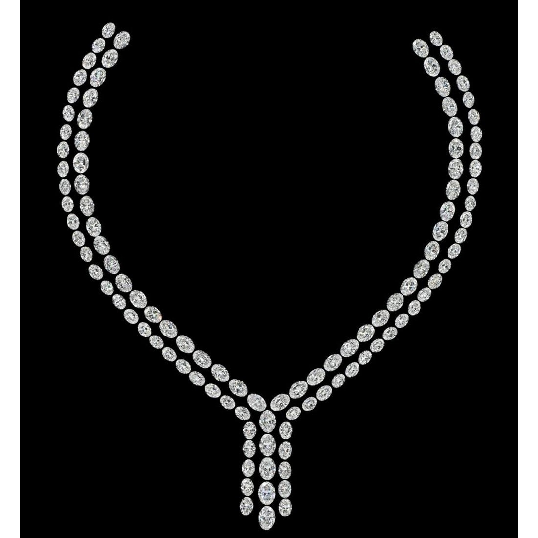 85.29 ct Oval Cut Diamond Necklace Layout Set (1 of 5)