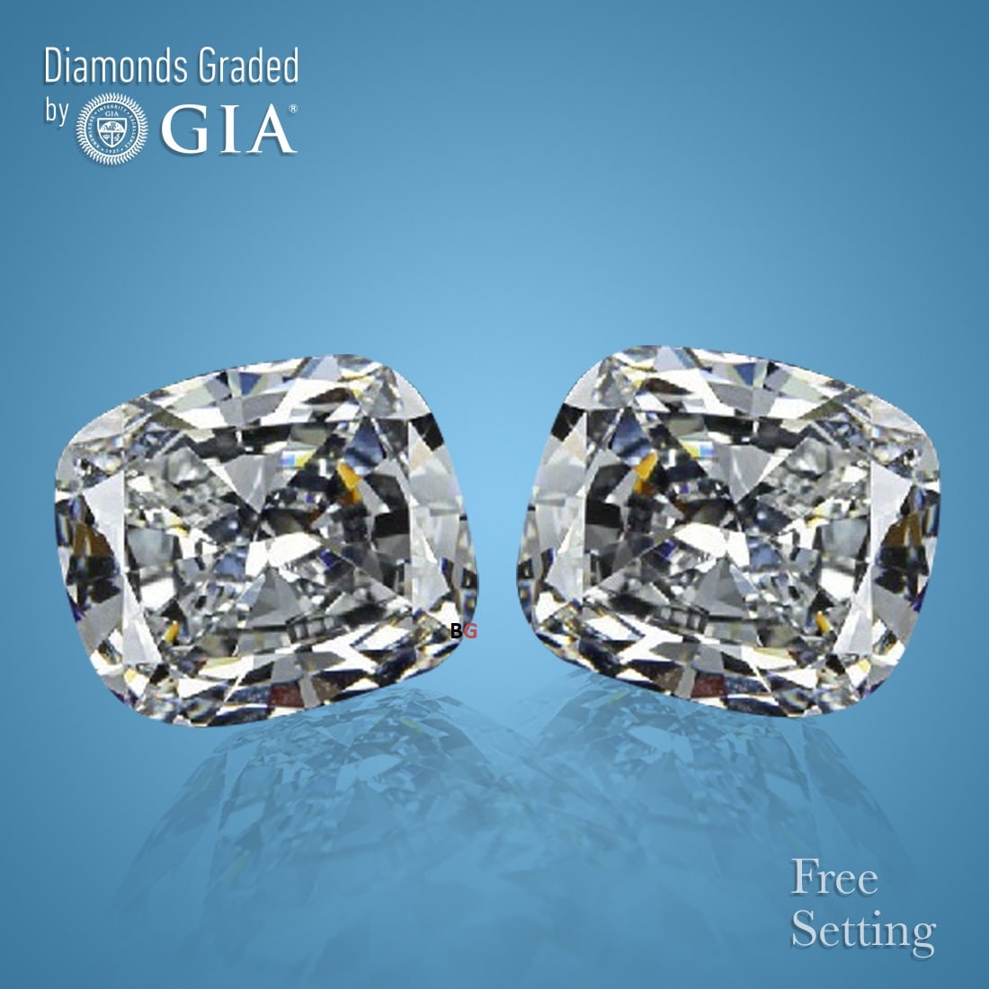 4.02 ct Cushion cut GIA Graded Natural Diamond Pair: 1) Click here to view HD 360 Spinning Image