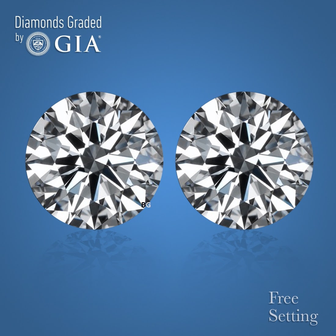6.02 ct Round cut GIA Graded Natural Diamond Pair: 1) Click here to view HD 360 Spinning Image