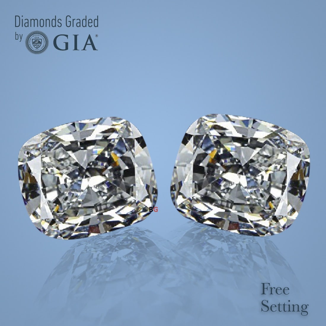 4.01 ct Cushion cut GIA Graded Natural Diamond Pair: 1) Click here to view HD 360 Spinning Image