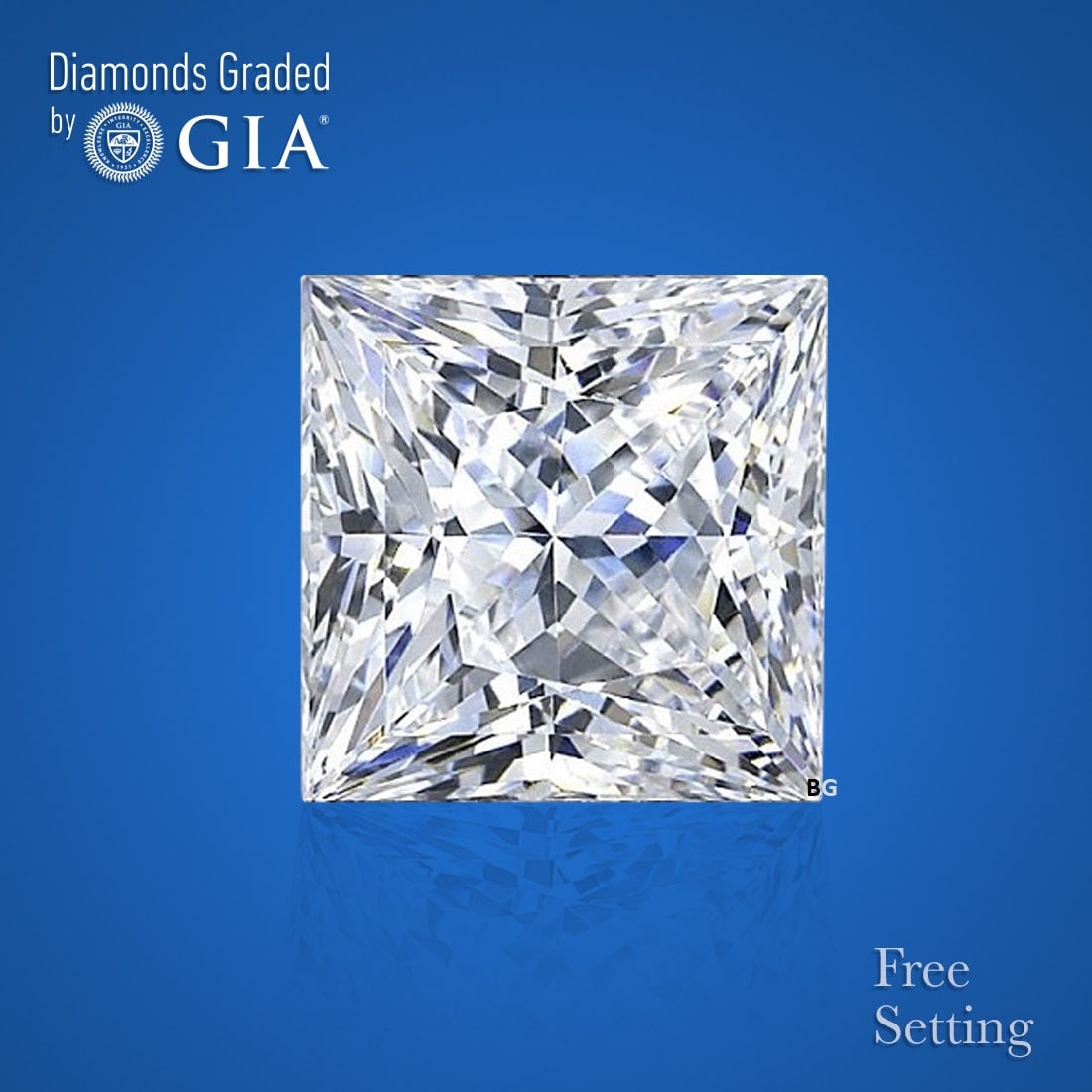 4.05 ct, Color I/VS1, Princess cut GIA Natural Diamond: Click here to view HD 360 Spinning Image GIA G