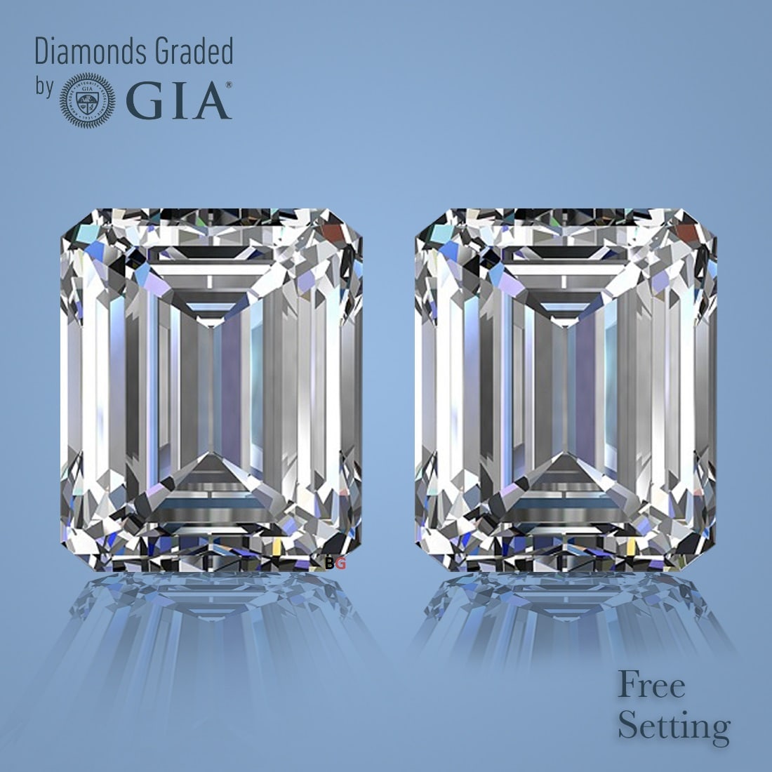 4.02 ct Emerald cut GIA Graded Natural Diamond Pair: 1) Click here to view HD 360 Spinning Image