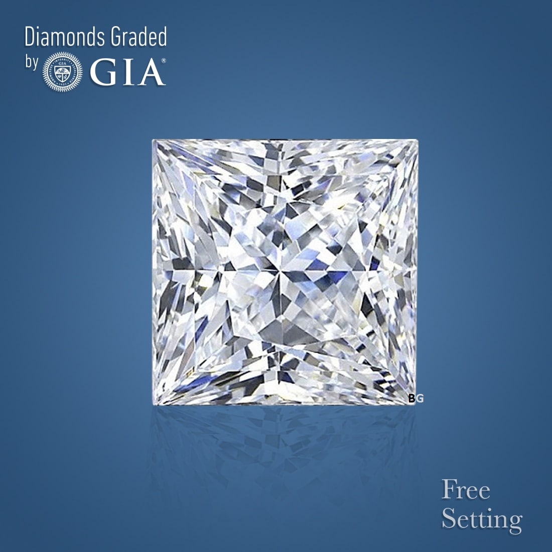 2.51 ct, Color H/VS1, Princess cut GIA Natural Diamond: Click here to view HD 360 Spinning Image GIA G
