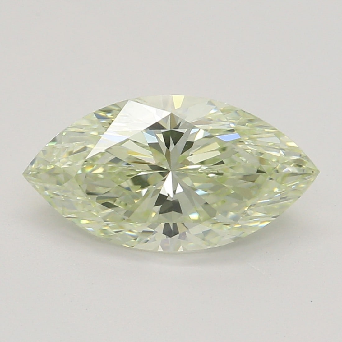 1.00 ct, Fancy Lt. Yellow Green/VS2, Marquise cut GIA Diamond: Click here to view HD 360 Spinning Image GIA G