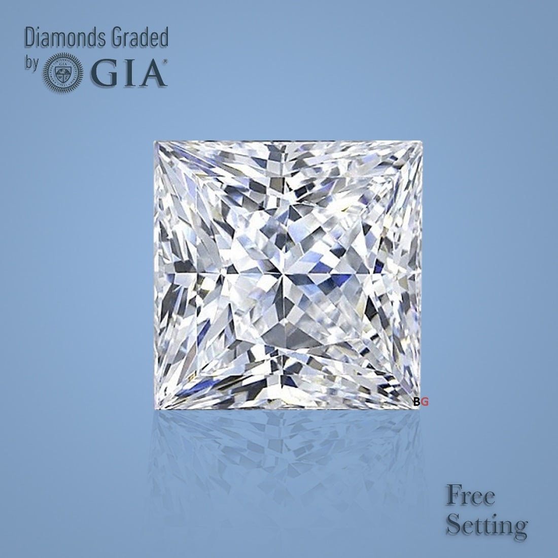 2.20 ct, Color I/VS1, Princess cut GIA Natural Diamond: Click here to view HD 360 Spinning Image GIA G