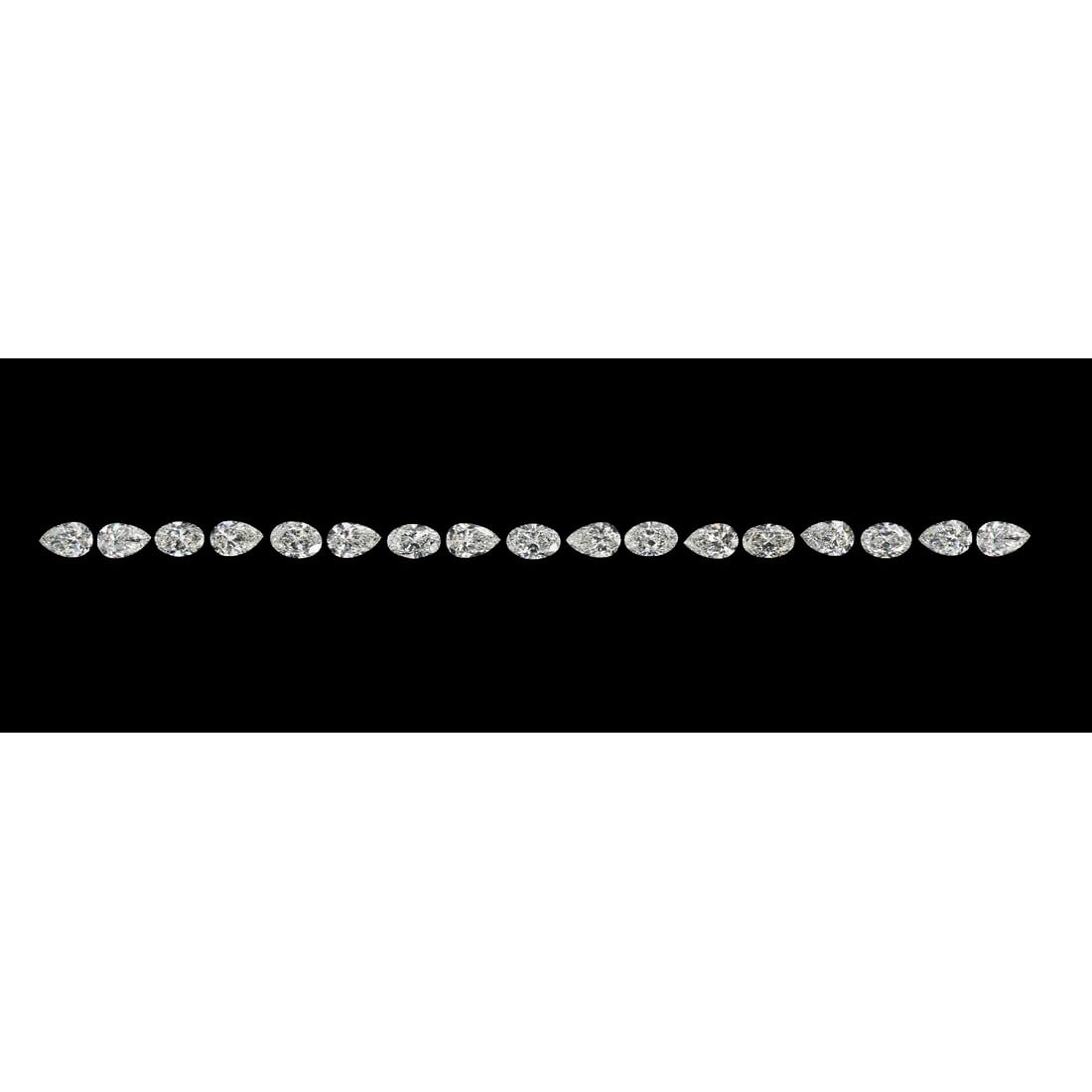 17.14 ct Pear & Oval Cut Diamond Tennis Bracelet Layout Set (1 of 5)