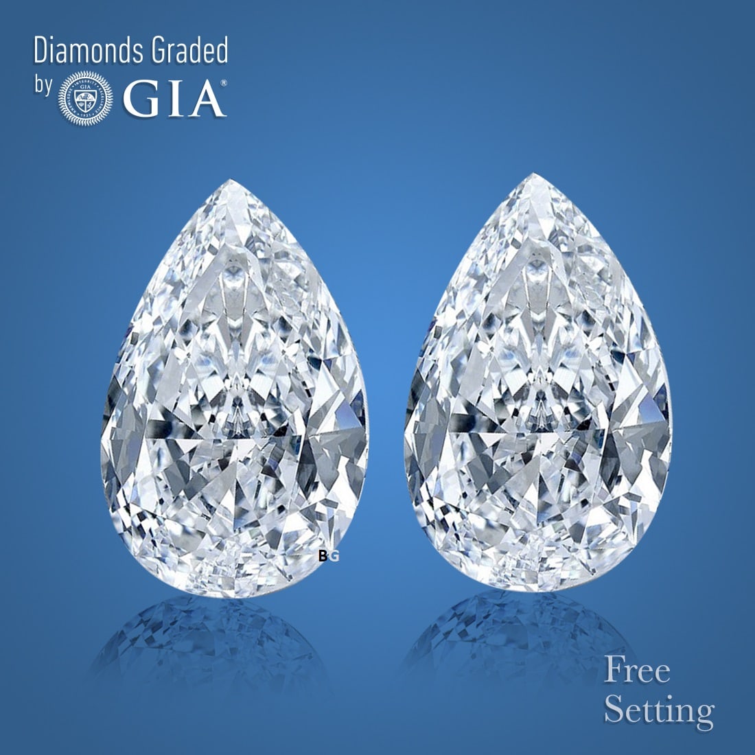 6.04 ct Pear cut GIA Graded Natural Diamond Pair: 1) Click here to view HD 360 Spinning Image