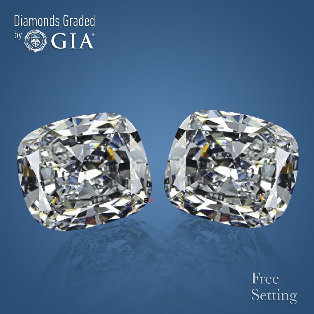 4.01 ct Cushion cut GIA Graded Natural Diamond Pair: 1) Click here to view HD 360 Spinning Image