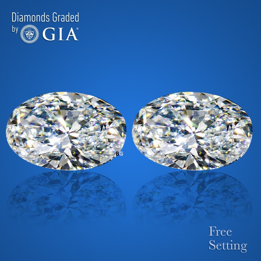 4.00 ct Oval cut GIA Graded Natural Diamond Pair: 1) Click here to view HD 360 Spinning Image