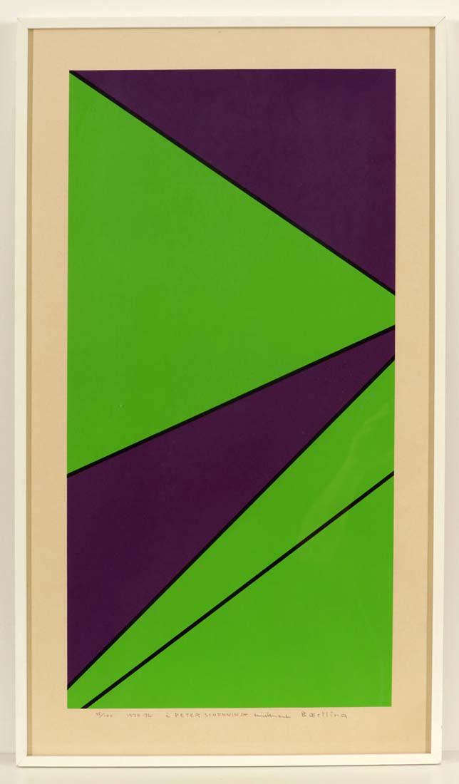 Olle Baertling. 1911 Halmstad - 1981 Stockhol...: Olle Baertling. 1911 Halmstad - 1981 Stockholm - 'Yoyan' - Farbserigrafie/Papier. 95/100. 80,5 x 41 cm, 92 x 51,2 cm. Sign. r. u.: Baertling. Mit persönlicher Widmung des Künstlers M. u.: PE