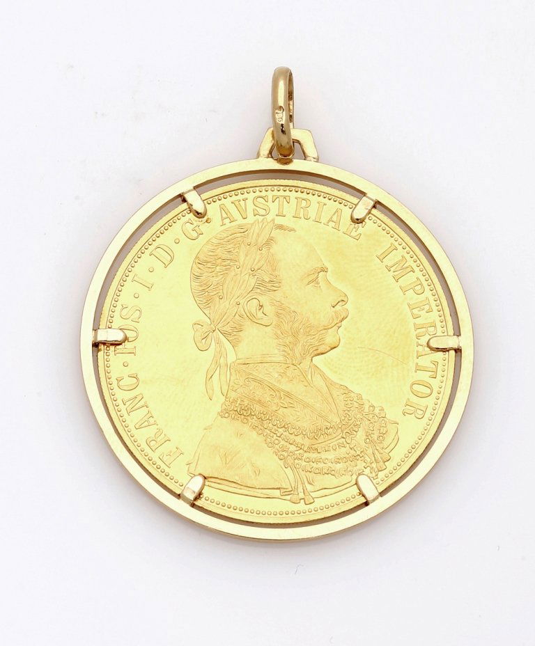 Münzanhänger - 4 Dukaten 986er GG und 750er GG, ge (1 of 1)