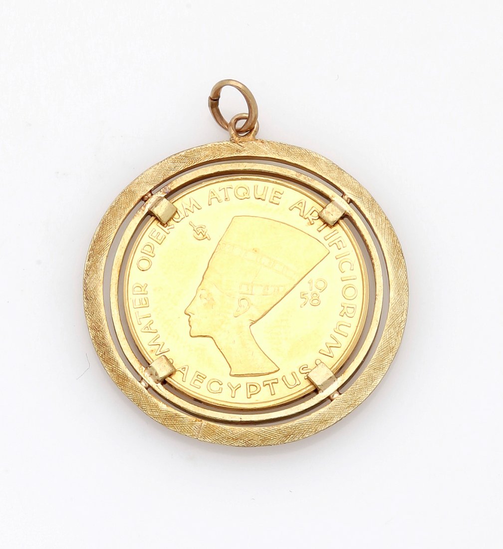Münzanhänger mit IIS Ducat Aegyptus 1958 - Nofrete (1 of 1)