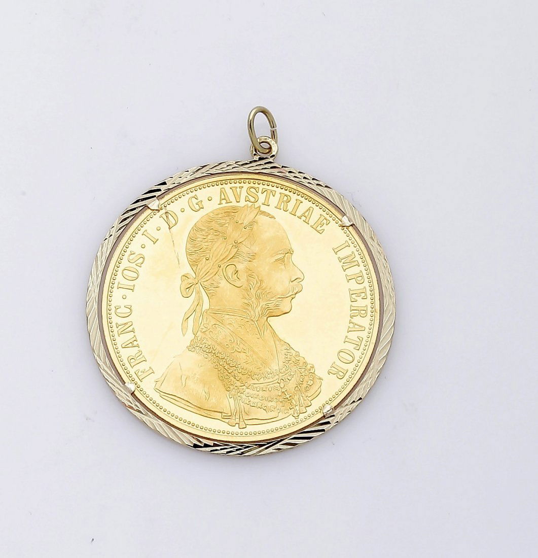 Münzanhänger - 4 Dukaten 986er GG und 585er GG, ge (1 of 1)