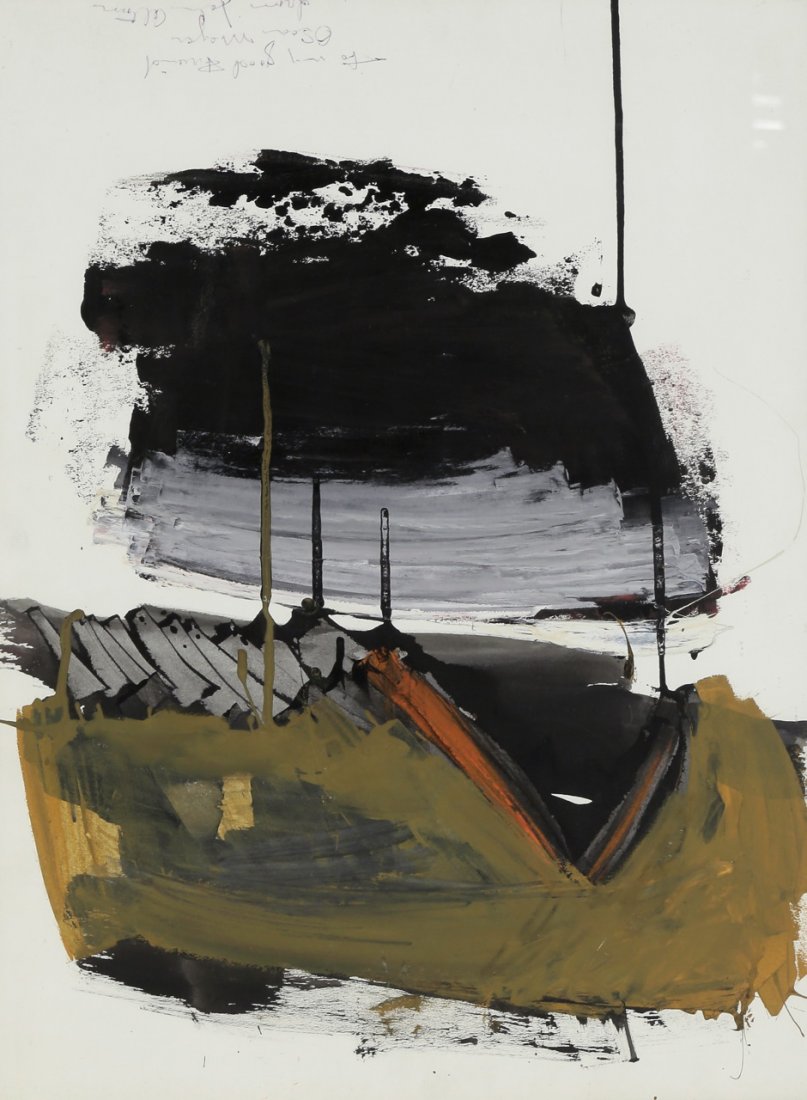 John Altoon 1925 Los Angeles - 1969 - o. T. - Öl/: John Altoon 1925 Los Angeles - 1969 - o. T. - Öl/Papier. Ca. 60 x 44,5 cm. Widm. und sign. r. u.: To my good friend Oscar Meyer John Aalton. Unter Glas gerahmt. Ungeöffnet. Der Amerikaner war Vertre