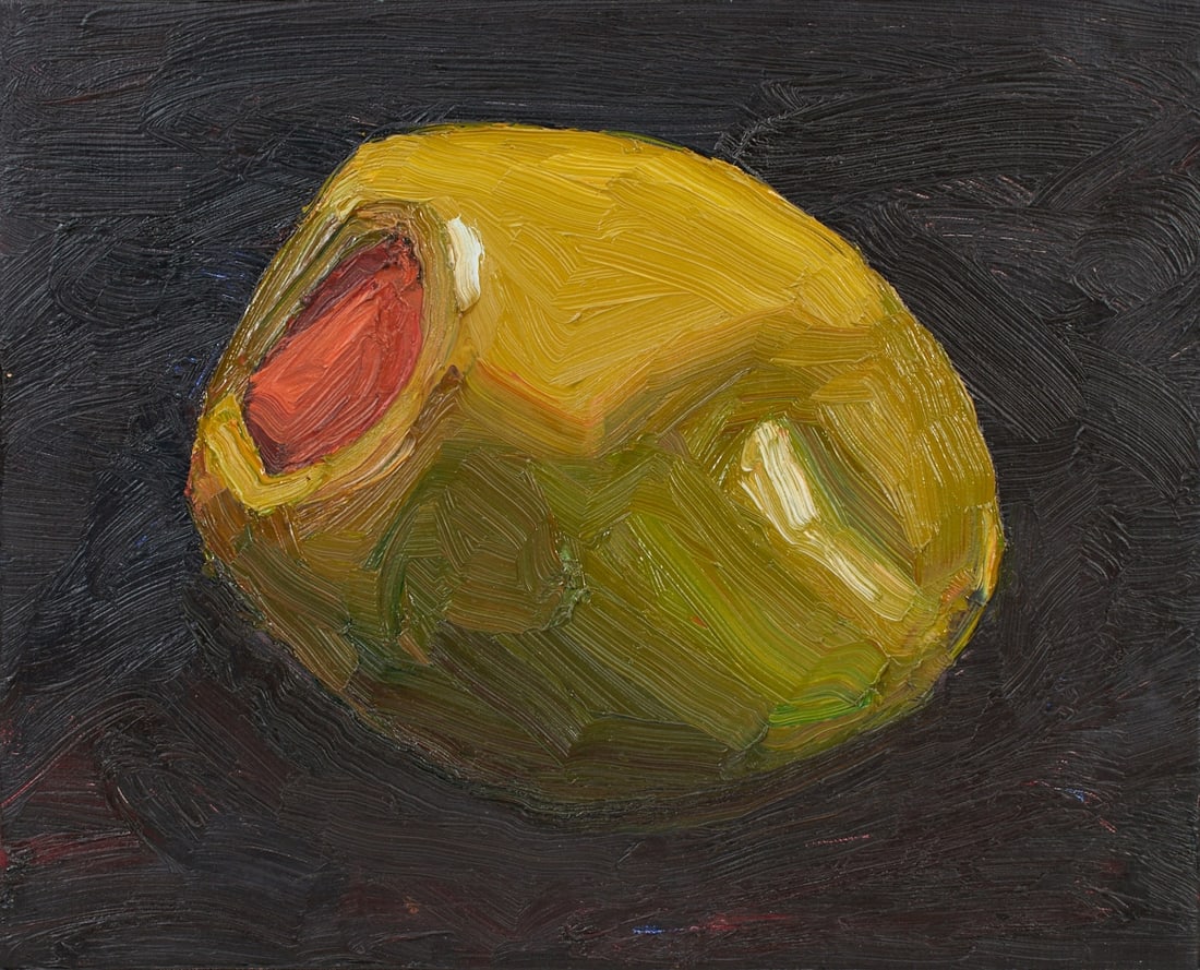 Ralph Fleck: Ralph Fleck1951 Freiburg im Breisgau - “Olive 8/VI“ - Öl/Lwd. 24 x 30 cm. Rückseitig sign., dat. u. betit.: Olive 8/VI / R. Fleck / R. Fleck (19)94. Rahmen. Fleck studierte von 1