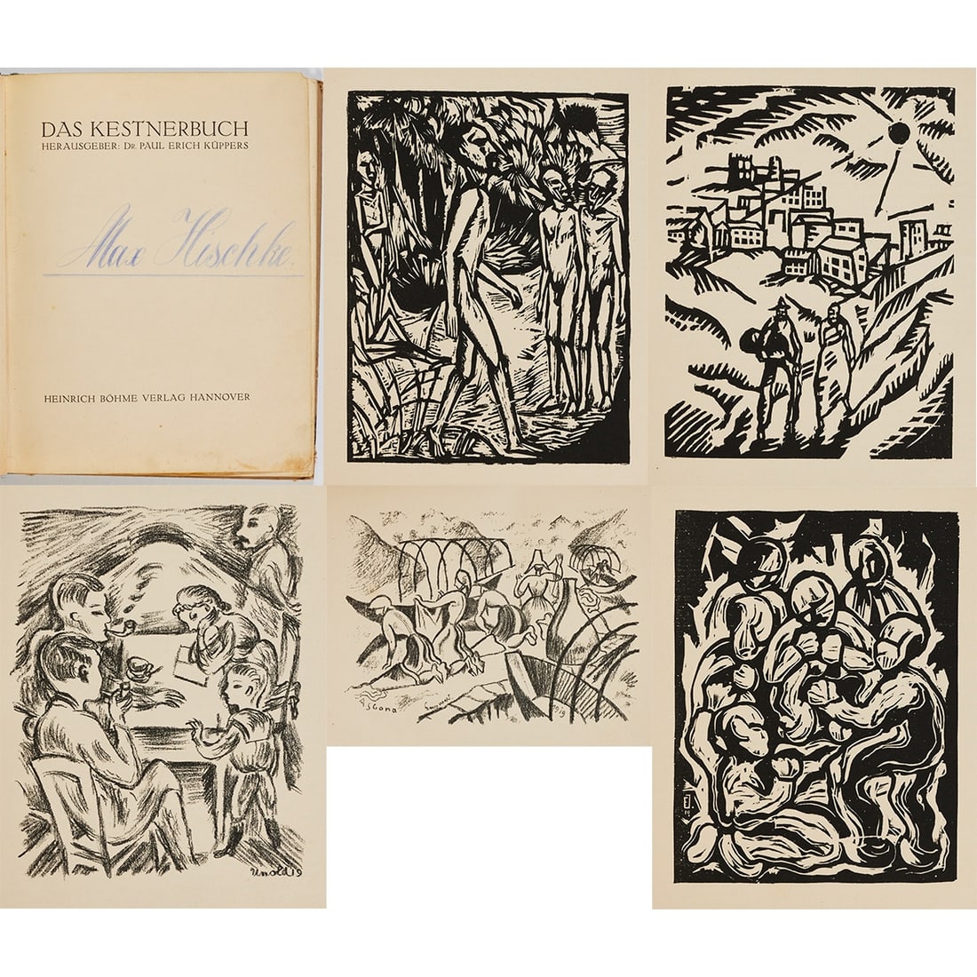 Das Kestnerbuch: - “Das Kestnerbuch“ -Küppers, Paul Erich (Hrsg.). Das Kestnerbuch. Heinrich Böhme Verlag. Hannover 1919. 29 x 23 cm. Mit 12 Holzschnitten und Lithografien von Erich Heckel, Lyone