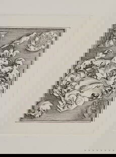 Barthel Beham: Barthel Beham1502 Nürnberg - 1540 Bologna - “Ex Libris des Hieronymus Baumgartner“ - Kupferstich/Papier. 8,5 x 7 cm, 25,3 x 16,6 cm. Ränder leicht best., minim. Alterungßpur