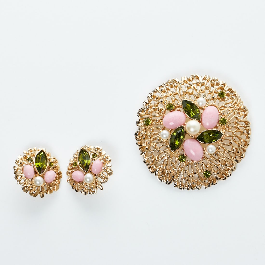 SARAH COVENTRY - Vintage Brosche und Paar Ohrclips (2 Teile) (1 of 1)