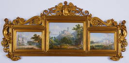 Triptychon mit Ansichten von Schloss Benrath, Burg Stolzenfels und Schloss Bruehl - Theophron