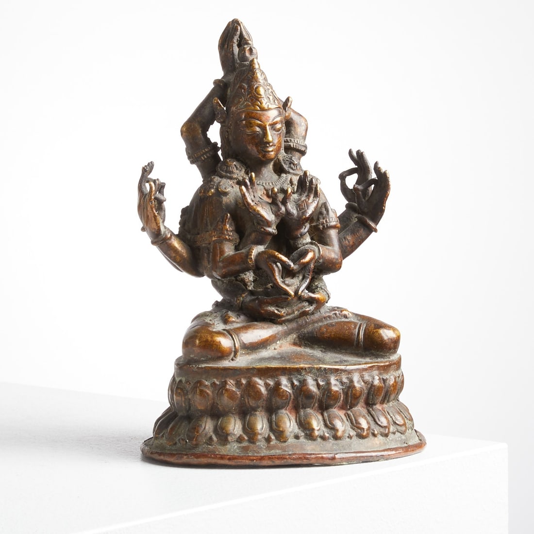 A rare bronze figure of Manjushri Namasangiti (1 of 3)
