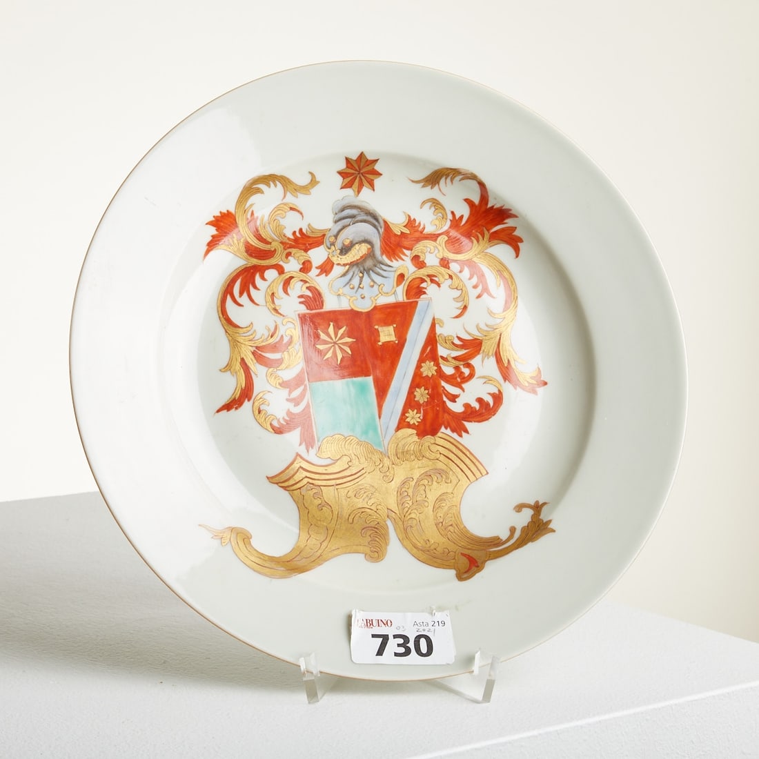 Chinese Export Famille-Rose Armorial Plate (1 of 2)