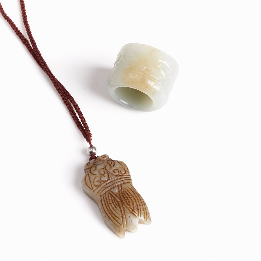 Jade Thumb Ring and Jade Cicada Pendant (1 of 1)