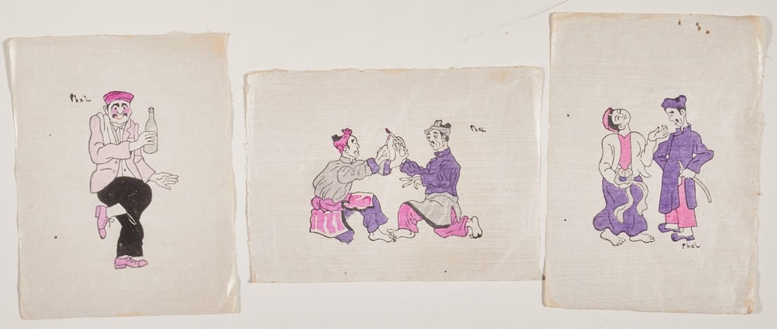 Three watercolors by Bùi Xuân Phái (1 of 2)